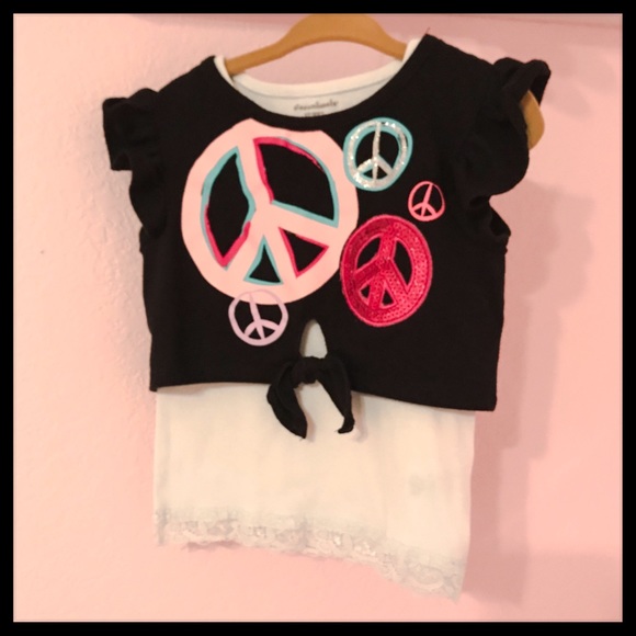 Garanimals Other - Garanimals Peace Sign Top with Ruffle Sleeve ✌️